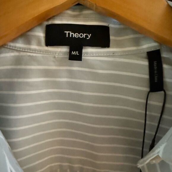 NEW Theory Oversized Cotton Poplin Blouse Medium - Picture 5 of 6